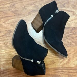 Black Ankle Boots with Wooden Heel by Style & Co